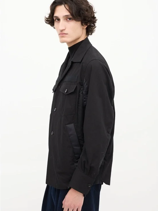 Sacai Black Button-Front Lightweight Shirt Jacket - Picture 3 of 8